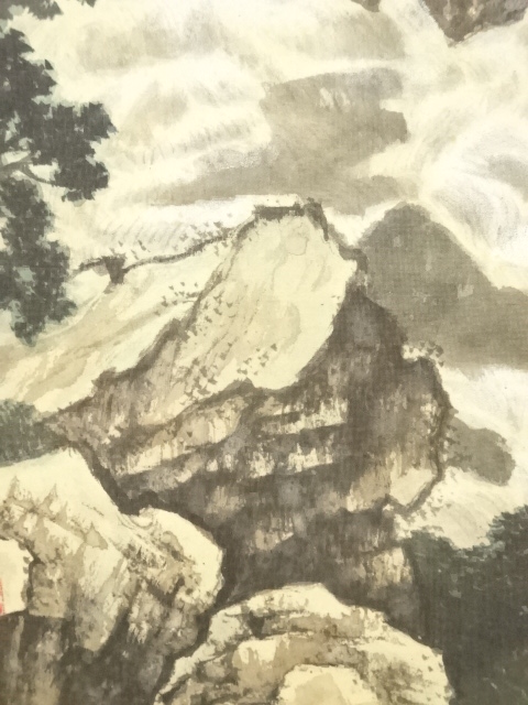 道具 ] - 道具 内田幸堂筆 彩色山水 肉筆絹本掛軸（共箱） | ネット